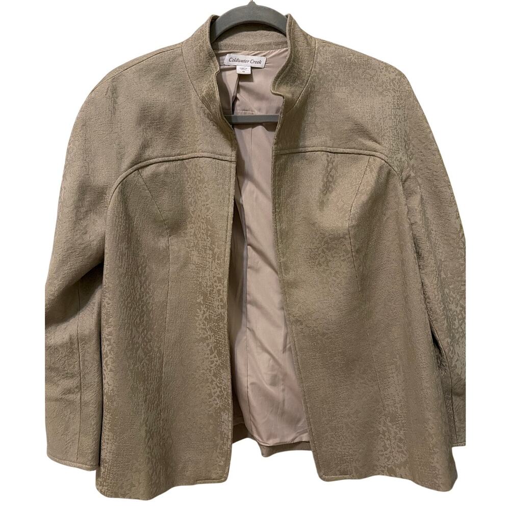 Coldwater Creek Textured Lined Jacquard Blazer Women's Size 10 Office Siren